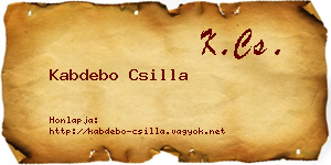Kabdebo Csilla névjegykártya